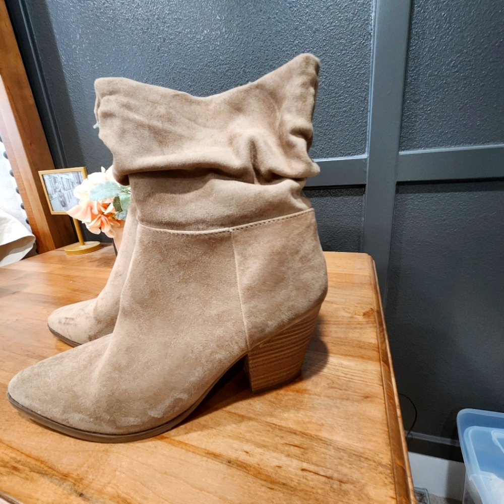 Faux suade boot